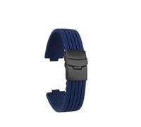XTVKFWJAB Silicone Rubber Watch Strap Compatible With ORIS DIVERS Aquis 7730 7740 22 * 11 24 * 12mm Convex Joint Black Blue Waterproof Watchband Wristband(Blue-black,22x11mm)