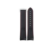 XTVKFWJAB Silicone Strap Compatible With Hamilton Khaki Navy Frogman H776050 H777050 H778050 Sport Diving Watch Chain Arc Accessories(Black red-silvery,22mm-width)