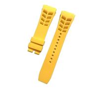XTVKFWJAB Soft Rubber Strap Compatible With Richard Mille RM53/055/011/050 Men's Waterproof And Sweat Proof Silicone Bracelet 25mm Watch Accessories(Yellow,25mm black buckle)