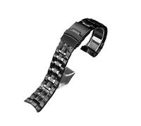 XTVKFWJAB Solid Stainless Steel Arc Band Compatible With CASIO Red Bull Limited Edition Edifice Series Ef-550d Fine Metal 22mm Men's Watch Strap(Black)