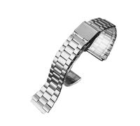 XTVKFWJAB Stainless Steel Watchband Compatible With Casio A158/A159/A168/A169 /B650 /AQ230 /AE500W Classic Small Square Silver Block Metal Straps(3 silver)
