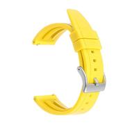 XTVKFWJAB TPU Rubber Watch Band 20mm 22mm 24mm 26mm Universal Men Women Spot Waterproof Quick Release Silicone Strap Bracelet for Seiko(Yellow,20mm)