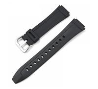 XTVKFWJAB Watch Band for Casio AW-80 AW-82 Electronic Watch Rubber Resin Strap Black Convex Sport Waterproof Bracelet Accessories 18mm(Black silver)