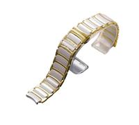 XTVKFWJAB Watch Strap Compatible with Rado CENTRIX R30927722 Series Fine Steel Ceramic Butterfly Buckle Watchband Women Men 12mm*16mm 16mm*20mm(Gold white,20-16mm)