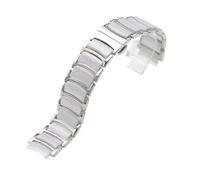 XTVKFWJAB Watch Strap Compatible with Rado CENTRIX R30927722 Series Fine Steel Ceramic Butterfly Buckle Watchband Women Men 12mm*16mm 16mm*20mm(Silver white,20-16mm)