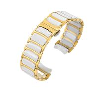XTVKFWJAB Watch Strap Compatible With Rado CENTRIX R30927722 Series Fine Steel Ceramic Butterfly Buckle Women Men Watchband 12mm*16mm 16mm*20mm(Gold white,20-16mm)