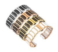 XTVKFWJAB Watch Strap Compatible With Rado CENTRIX R30927722 Series Fine Steel Ceramic Butterfly Buckle Women Men Watchband 12mm*16mm 16mm*20mm(Gold black,20-16mm)