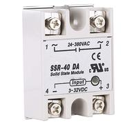 XTVTX SSR-40DA Solid State Relay Single Phase Semi-Conductor Relay Input 3-32V DC Output 24-380V AC