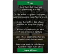 XTVVTODJXT Inspirational Tree Verse Canvas Art | Nature poem poster for home wall(Unframed,16x24inch(40x60cm))
