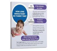 XTVVTODJXT Playful Development Poster The Magic of Tummy Time for Infants Canvas Wall-Art for Room Decor Inspirational Growth and Learning Art(Unframed,12x18inch(30x45cm))