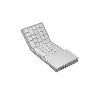 xtwosogrr Compatible With Android Folding Wireless Keyboard Spanish Arabic Hebrew Portugues With Touchpad(Silver keyboard)