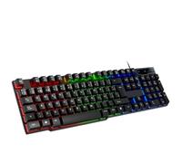 xtwosogrr Compatible With Desktop PC Models T20 Wired Keyboard Computer Accessories Russian Spanish Keyboard USB Game RGB Backlit Mechanical Touch Keycap Standard 104 Universal Fit(Spanish)