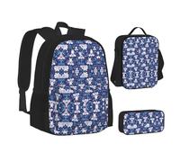 XTWPTOO Lovely Koala Print Canvas 3-in-1 School Bag Set with Backpack Lunch Bags Pencil Case Students Adults