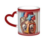 XTXGBT Human Anatomy Heart Pattern Color Changing Ceramic Coffee Mugs Ceramic Thermal Tea Cups Gifts for FA