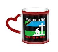 XTXGBT I Stand for The Zanzibar Flag and I Kneel for The Cross Coffee Mugs Thermal Color Changing Mug Novelty Unique Travel Cups 12 OZ