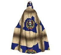 XTYGETY Abstract Kentucky State Flag Map02 Print Unisex Cape Halloween Hooded Cloak Robe Grim Reaper Wizard Scary Cosplay Costume