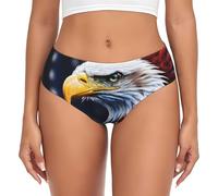 XTYGETY American Bald Eagle Print Women'S Briefs Soft Breathable Hipster Pantiesclassic Underwear Underwear For Comfort Black
