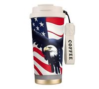 XTYGETY American Flag Fly Eagle 1 Print Stainless Steel Travel Mug Insulated Coffee Tumbler Insulated Cup for Hot & Cold Drinks