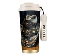 XTYGETY American West Rodeo Hat Print Stainless Steel Travel Mug Insulated Coffee Tumbler Insulated Cup for Hot & Cold Drinks