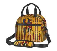 XTYGETY Ancient Egypt Tribe Series Print Reusable Lunch Bag Insulated Lunch Box for Women Men Picnics Work Large Capacity Lunchbox