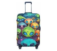 XTYGETY Astronaut and Alien Print Luggage Cover Suitcase Covers Protector Wrap Fits 18-32 Inch Suitcases Travel Essentials