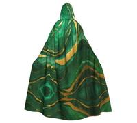 XTYGETY Black And Gold Geometric Print Unisex Cape Halloween Hooded Cloak Robe Grim Reaper Wizard Scary Cosplay Costume