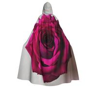 XTYGETY Black Blackgound Rose 1 Print Unisex Cape Halloween Hooded Cloak Robe Grim Reaper Wizard Scary Cosplay Costume