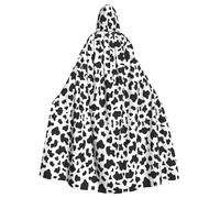 XTYGETY Black & White Leopard Print Unisex Cape Halloween Hooded Cloak Robe Grim Reaper Wizard Scary Cosplay Costume