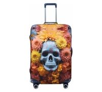 XTYGETY Colorful Flower Skulls Print Luggage Cover Suitcase Covers Protector Wrap Fits 18-32 Inch Suitcases Travel Essentials