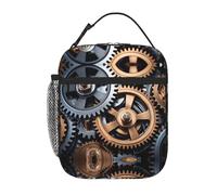 XTYGETY Cool Steampunk Gears Print Insulated Lunch Box for Women Men Reusable Tote Lunch Bags Office Work Travel Lunchbox