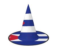 XTYGETY Cuban Flag Print Adults Halloween Costume Accessory Witch Hat Witches Hat For Party Carnivals Role-Playing