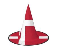XTYGETY Danish Flag Print Adults Halloween Costume Accessory Witch Hat Witches Hat For Party Carnivals Role-Playing