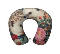 Xtygety Floral Hedgehogs Travel Pillow Comfort Memory Foam Soft And Supportive Neck Pillow For A Relaxing Journey