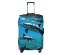XTYGETY Funny Animal Dolphin Print Luggage Cover Suitcase Covers Protector Wrap Fits 18-32 Inch Suitcases Travel Essentials
