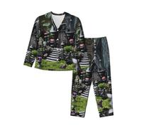XTYGETY Gothic Fairy Garden01 Print Long Sleeve Long Pants Pajamas For Women Women'S Pajama Sets 2-Piece Cozy Lounge Sets Black
