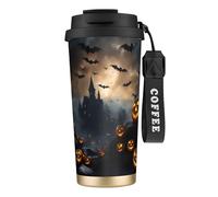 XTYGETY Halloween Flying Bats 3 Print Stainless Steel Travel Mug Insulated Coffee Tumbler Insulated Cup for Hot & Cold Drinks