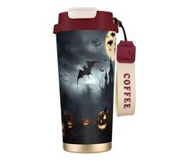 XTYGETY Halloween Flying Bats 4 Print Stainless Steel Travel Mug Insulated Coffee Tumbler Insulated Cup for Hot & Cold Drinks