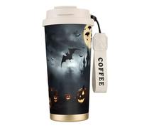 XTYGETY Halloween Flying Bats 4 Print Stainless Steel Travel Mug Insulated Coffee Tumbler Insulated Cup for Hot & Cold Drinks