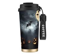 XTYGETY Halloween Flying Bats 4 Print Stainless Steel Travel Mug Insulated Coffee Tumbler Insulated Cup for Hot & Cold Drinks