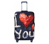 XTYGETY I Love You Words with Hearts Print Luggage Cover Suitcase Covers Protector Wrap Fits 18-32 Inch Suitcases Travel Essentials