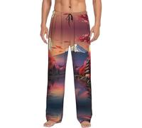 XTYGETY Japan Mount Fuji Landscape Print Men'S Pajama Bottoms Pajama Pants Soft Sleep Pants For Men Lounge Pant For Home Comfort