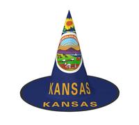 XTYGETY Kansas State Flag Print Adults Halloween Costume Accessory Witch Hat Witches Hat For Party Carnivals Role-Playing