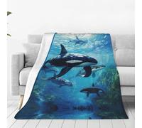 XTYGETY Killer Whales Swim Along Print Ultra Soft Micro Fleece Blanket Flannel Blanket Throw On Blanket Bed Sofa Travel Camping