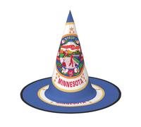 XTYGETY Minnesota State Flag Print Adults Halloween Costume Accessory Witch Hat Witches Hat For Party Carnivals Role-Playing
