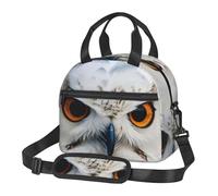 XTYGETY Snowy Owl Eyes Print Reusable Lunch Bag Insulated Lunch Box for Women Men Picnics Work Large Capacity Lunchbox