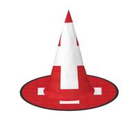 XTYGETY Swiss Flag Print Adults Halloween Costume Accessory Witch Hat Witches Hat For Party Carnivals Role-Playing