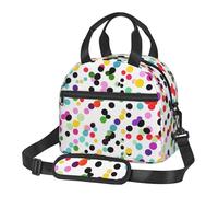 XTYGETY Twister Polka Dots Print Reusable Lunch Bag Insulated Lunch Box for Women Men Picnics Work Large Capacity Lunchbox