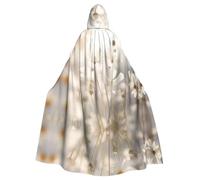 XTYGETY White Blossom1 Print Unisex Cape Halloween Hooded Cloak Robe Grim Reaper Wizard Scary Cosplay Costume