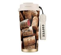 XTYGETY Wine Cork02 Print Stainless Steel Travel Mug Insulated Coffee Tumbler Insulated Cup for Hot & Cold Drinks