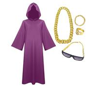 Xtyggoi Shadow Wizard Money Gang Cloak Robe Halloween Costume Hooded Cape Adult Cosplay Outfits for Men Women